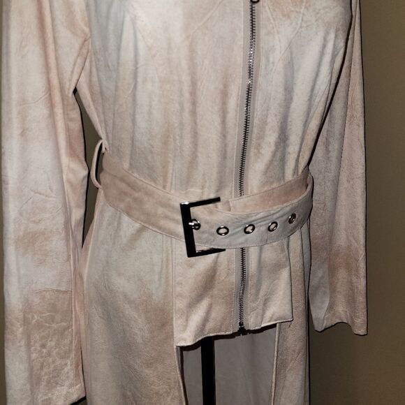 Venus high low faux suede peach jacket - Picture 4 of 7